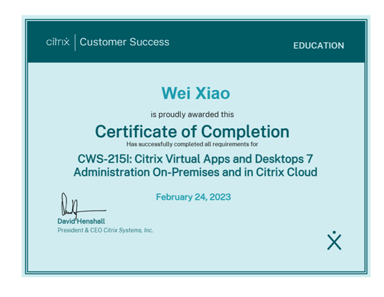 citrix高級專家證書